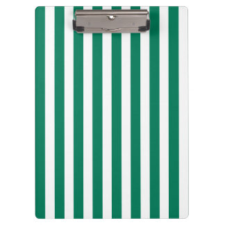 Forest green and white candy stripes clipboard