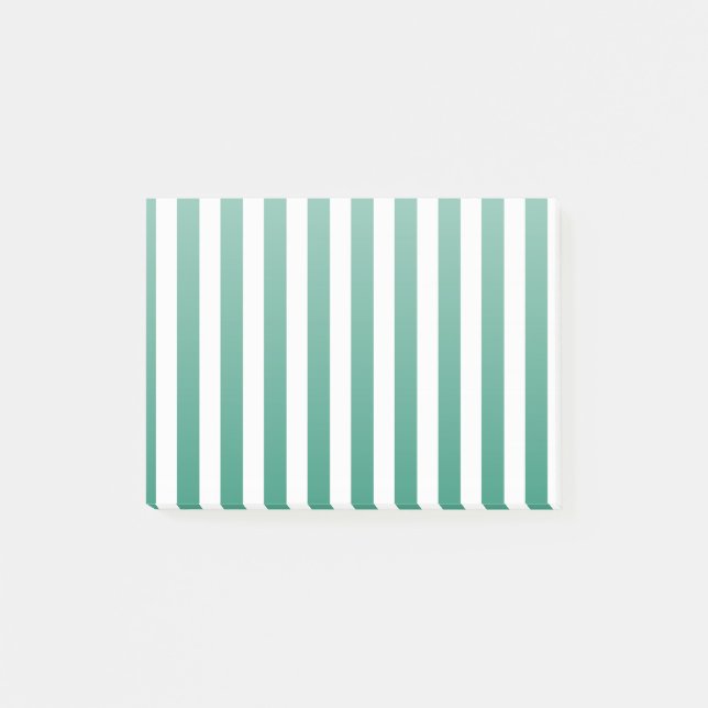 Forest green and white candy stripes post-it notes (Front)
