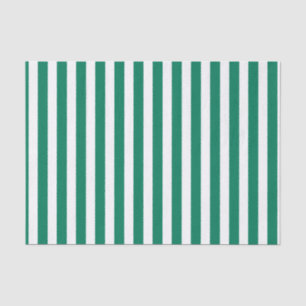 Forest green and white candy stripes tissue paper