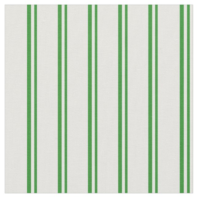 Forest Green and White Coloured Striped Pattern Fabric (Close Up)