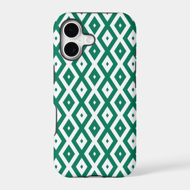 Forest green and white diamond pattern (Back)