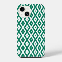 Forest green and white diamond pattern
