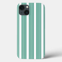 Forest green and white five stripe pattern