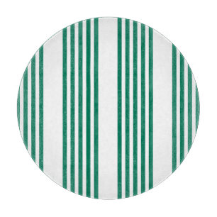 Forest green and white five stripe pattern cutting board