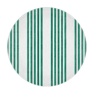 Forest green and white five stripe pattern cutting board