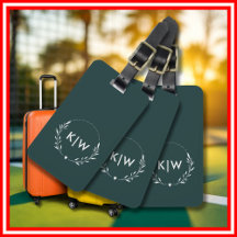 Forest Green and White | Modern Initials Monogram