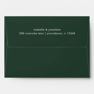 Forest Green and White Return Address Wedding Envelope