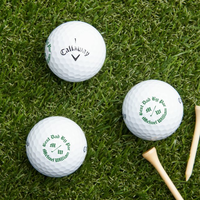 Forest Green Best Dad By Par Father's Day Golf  Golf Balls (Insitu Grass)