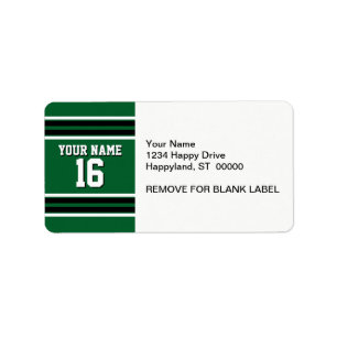 Forest Green Black Team Jersey Custom Number Name Label