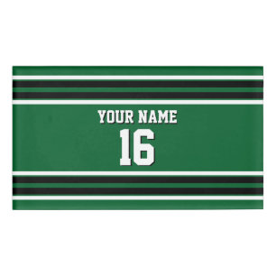 Forest Green Black Team Jersey Custom Number Name Name Tag