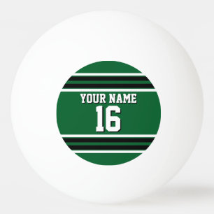 Forest Green Black Team Jersey Custom Number Name Ping Pong Ball