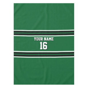 Forest Green Black Team Jersey Custom Number Name Tablecloth