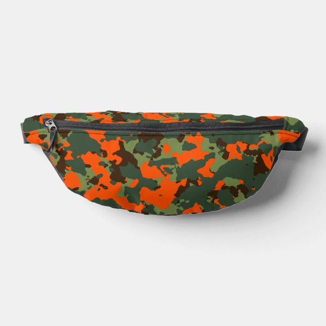Forest Green Blaze Orange Camo Bum Bags (Lay Down)
