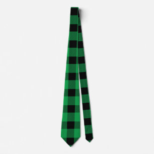 Forest Green Buffalo Country Lumberjack Plaid Tie