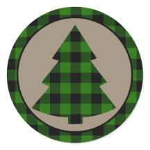 Forest Green Buffalo Plaid Border Christmas Tree