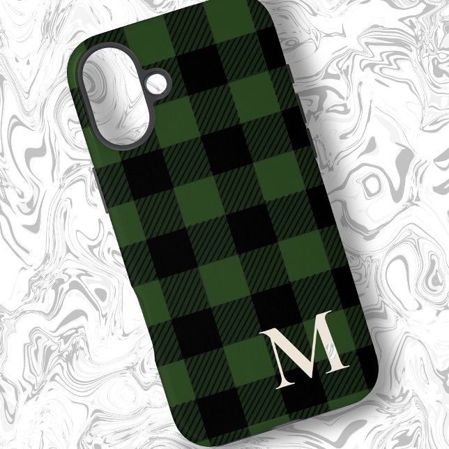 Forest Green Buffalo Plaid Check iPhone Case (Creator Uploaded)