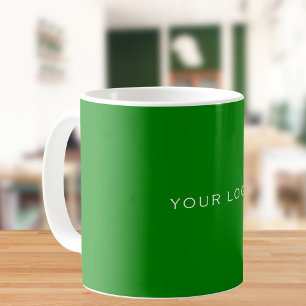 Forest green business logo rectangular coffee mug