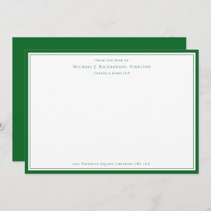 Forest Green Business Monogram From The Desk of Card