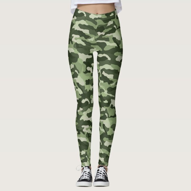 Forest Green Camouflage Leggings (Front)