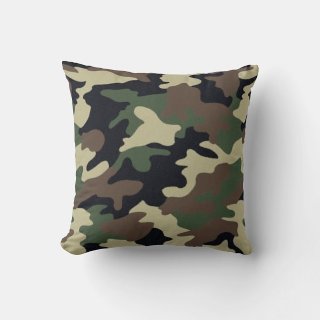 Forest Green Camouflage Pillow (Front)