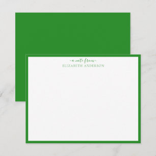 Forest Green Classic Border Note Card