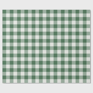 Forest Green Classic Gingham Plaid Wrapping Paper