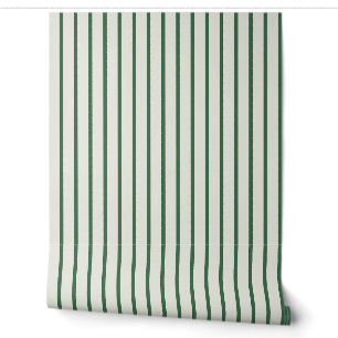 Forest Green Classic Ticking Stripe Wallpaper
