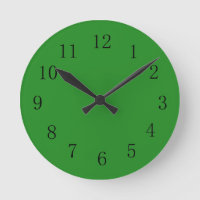 Forest Green Colour Wall Clock
