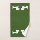 Forest Green Dachshund Bath 3- piece Towel Set