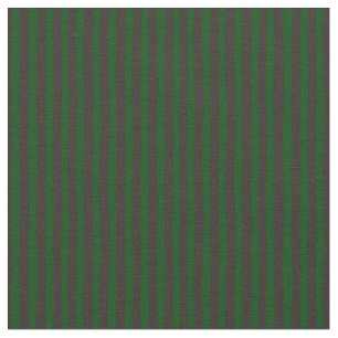 Forest Green & Dark Brown Wonky Stripes Fabric