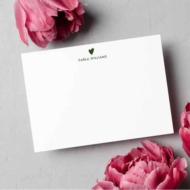 Forest Green Doodle Heart Formal Classic Family  Card (Creator Uploaded)