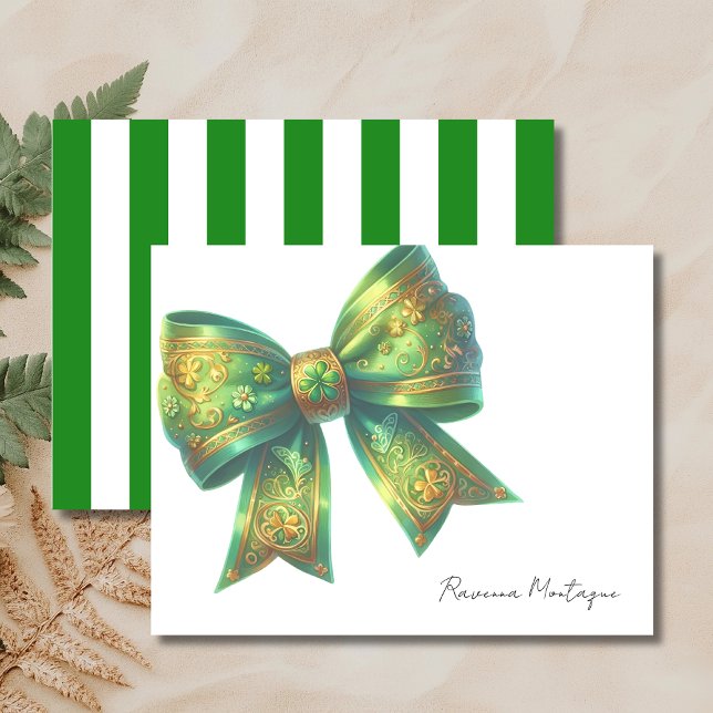 Forest Green Elegant Big Bow Thank You Note Card (Creator Uploaded)