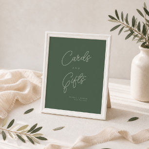 Forest Green Elegant Cards and Gifts Sign