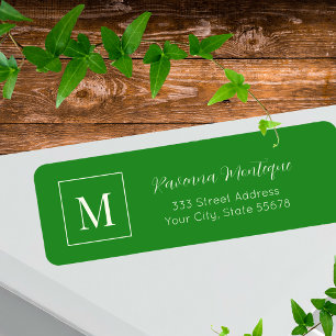 Forest Green Elegant Personalized Monogram Name