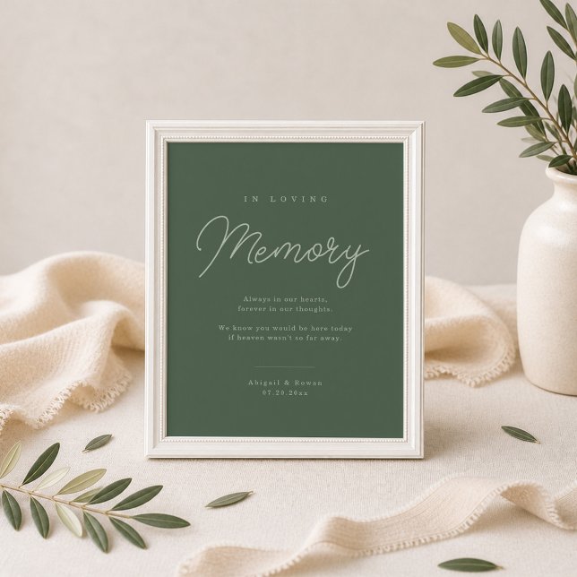 Forest Green Elegant Wedding Memorial Sign (Creator Uploaded)