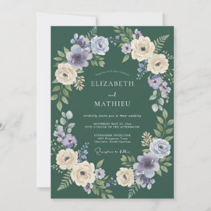 Forest Green Ethereal Woodland Wedding Invitation