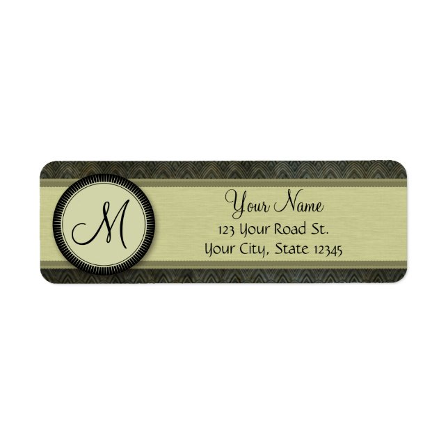 Forest Green Feather Pattern with Monogram (Front)