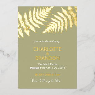 Forest Green Ferns Outdoors Wedding Gold