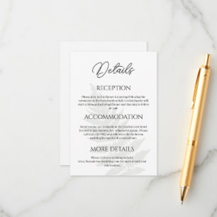 Forest Green Ferns Wedding Details Enclosure Card