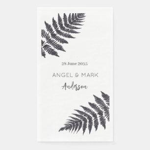 Forest Green Ferns Wedding Napkin