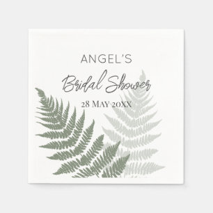 Forest Green Ferns Wedding Napkin