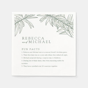 Forest Green Fun Facts Simple Botanical Napkin