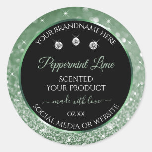 Forest Green Glitter Black Product Label Jewels