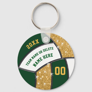 Forest Green, Gold Cheap Cute, Volleyball Goodies Key Ring