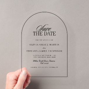 Forest Green Gold Crest Monogram Tartan Winter Acrylic Invitations