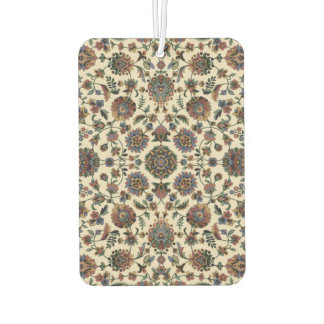 Forest green gold floral tapestry car air freshener