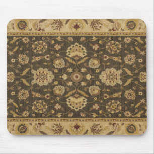 Forest green gold floral tapestry mouse mat