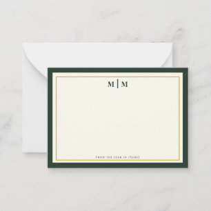 Forest Green Gold Monogram Professional Personal Card