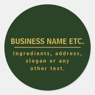 Forest Green & Gold Multi-Purpose Classic Round Sticker