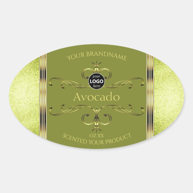 Forest Green Gold with Glitter Product Labels Logo (Front)